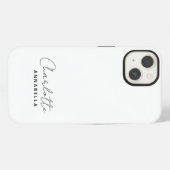 Monogram Neutral Modern Minimalist Stylish iPhone Hülle (Rückseite (Horizontal))