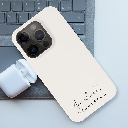 Monogram Neutral Modern Minimalist Stylish iPhone Hülle