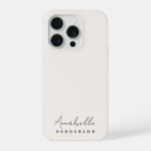 Monogram Neutral Modern Minimalist Stylish iPhone Hülle (Rückseite)