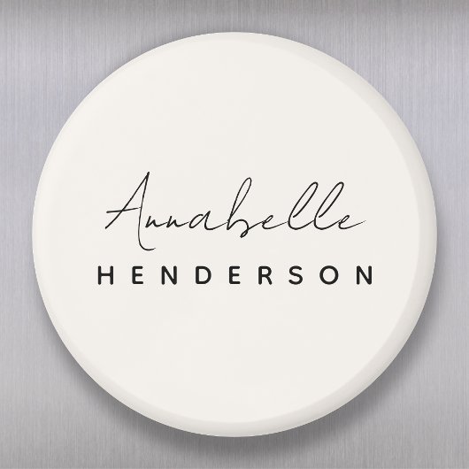 Monogram Neutral Modern Minimalist Stylish Magnet