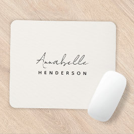 Monogram Neutral Modern Minimalist Stylish Mousepad