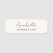 Monogram Neutral Modern Minimalist Stylish Namensschild (Vorderseite)