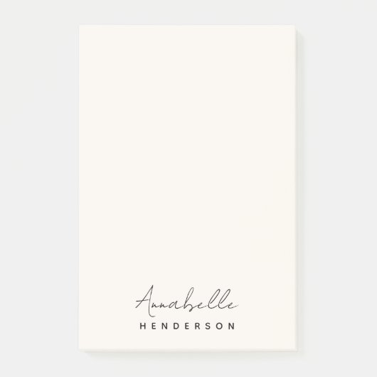 Monogram Neutral Modern Minimalist Stylish Post-it Klebezettel (Vorderseite)