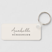 Monogram Neutral Modern Minimalist Stylish Schlüsselanhänger (Vorderseite)