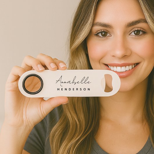 Monogram Neutral Modern Minimalist Stylish Speed Flaschenöffner