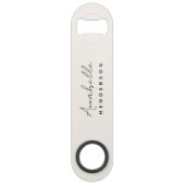 Monogram Neutral Modern Minimalist Stylish Speed Flaschenöffner (Vorderseite)