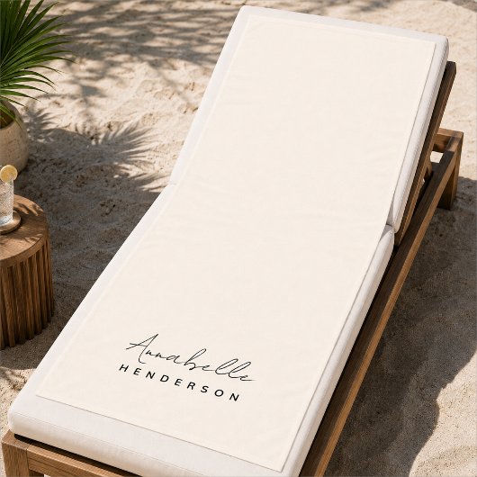 Monogram Neutral Modern Minimalist Stylish Strandtuch