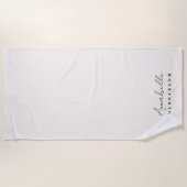 Monogram Neutral Modern Minimalist Stylish Strandtuch (Vorderseite)
