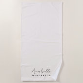 Monogram Neutral Modern Minimalist Stylish Strandtuch (Vorderseite)