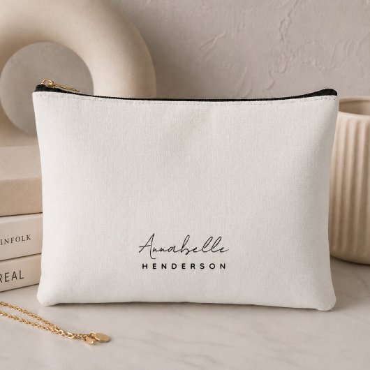 Monogram Neutral Modern Minimalist Stylish Zubehörtasche