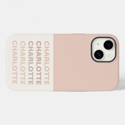Monogram Neutral Modern Minimalistisch Stylish Cas Case-Mate iPhone Hülle (Rückseite (Horizontal))