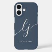 Monogram Neutral Modern Minimalistisch Stylish Nav Case-Mate iPhone Hülle (Rückseite)
