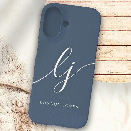 Monogram Neutral Modern Minimalistisch Stylish Nav Case-Mate iPhone Hülle