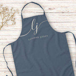 Monogram Neutral Modern Minimalistisch Stylish Nav Schürze