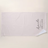 Monogram Neutral Modern Stilvolle Minimalistische  Strandtuch (Vorderseite)