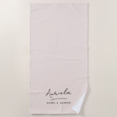Monogram Neutral Modern Stilvolle Minimalistische  Strandtuch (Vorderseite)