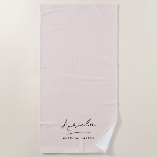 Monogram Neutral Modern Stilvolle Minimalistische  Strandtuch (Vorderseite)