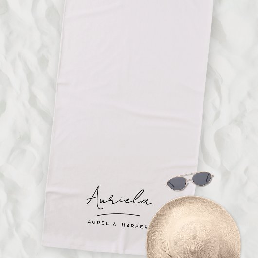Monogram Neutral Modern Stilvolle Minimalistische Strandtuch