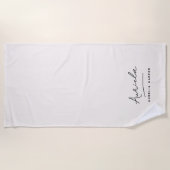 Monogram Neutral Modern Stilvolle Minimalistische Strandtuch (Vorderseite)