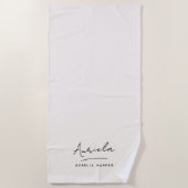 Monogram Neutral Modern Stilvolle Minimalistische Strandtuch (Vorderseite)