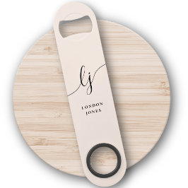 Monogram Neutral Modern Stylish Calligraphy Script Speed Flaschenöffner