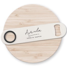 Monogram Neutral Modern Stylish Minimalistisch Ivo Speed Flaschenöffner