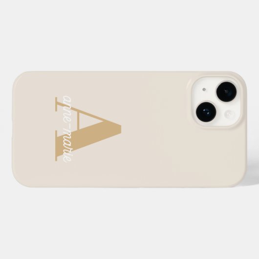 Monogram Neutral Moderne Minimalistisch Stilvoll Case-Mate iPhone Hülle (Rückseite (Horizontal))
