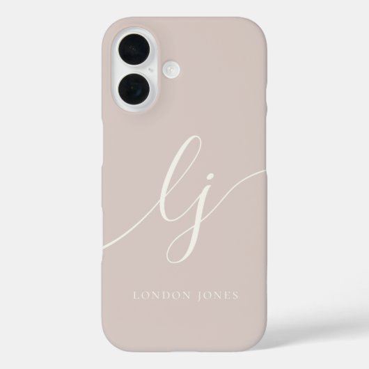 Monogram Neutral Moderne Minimalistisch Stylische Case-Mate iPhone Hülle (Rückseite)
