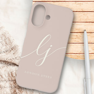 Monogram Neutral Moderne Minimalistisch Stylische iPhone 16 Hülle