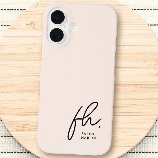 Monogram Neutral Moderne Minimalistisch Stylish Sc Case-Mate iPhone Hülle