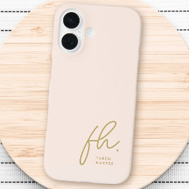 Monogram Neutral Moderne Minimalistisch Stylish Sc iPhone 16 Hülle