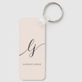 Monogram Neutral Moderner Minimalistischer Stilpin Schlüsselanhänger (Rückseite)