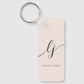 Monogram Neutral Moderner Minimalistischer Stilpin Schlüsselanhänger (Vorderseite)