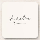 Monogram Neutral Modernes Minimalistisches einfach Getränkeuntersetzer (Vorderseite)