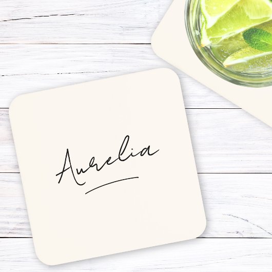 Monogram Neutral Modernes Minimalistisches einfach Getränkeuntersetzer