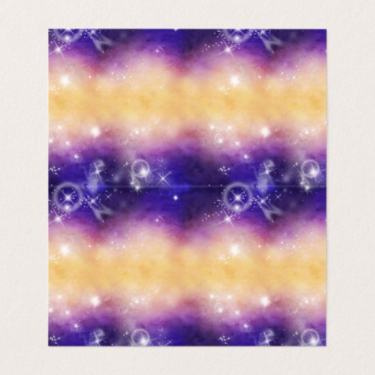 Monogram New Age Galaxy Nebula Celestis Stars Visitenkarten (Innenseite Aufgefaltet)