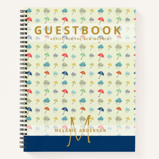 Monogram New Mother Advice Baby Shooting Guest Boo Notizblock (Vorderseite)