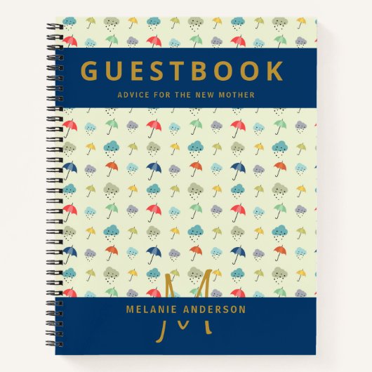 Monogram New Mother Advice Baby Shooting Guest Boo Notizblock (Vorderseite)