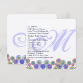 Monogram New Sizes Square Fun Wedding Einladung (Vorne/Hinten)