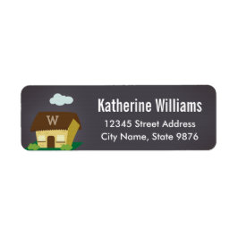 Monogram New Zuhause Return Address Label