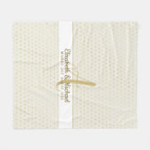 Monogram Newlyweds Wedding Gold Elegant Gift Fleec Fleecedecke (Vorderseite (Horizontal))