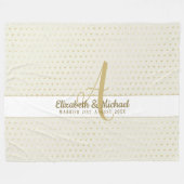 Monogram Newlyweds Wedding Gold Elegante Geschenk Fleecedecke (Vorderseite (Horizontal))