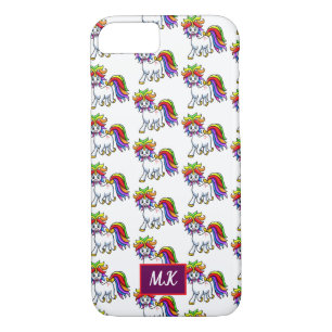 Monogram Niedlich Baby Unicorn Rainbow Hair Case-Mate iPhone Hülle