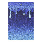 Monogram niedlich Blue Navy Glitzer Tropfen Mini Klemmbrett (Rückseite)