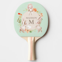 Monogram Niedlich Bunny Rabbits Personalisiert Tischtennis Schläger