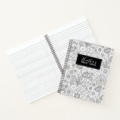 Monogram Niedlich Coloring book Pattern Journal Notizblock (Innenseite)
