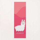 Monogram Niedlich Funny Alpaca Llama in Pink Yogamatte (Vorderseite)