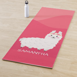 Monogram Niedlich Funny Alpaca Llama in Pink Yogamatte
