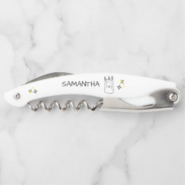 Monogram Niedlich Funny Unicorn Alpaca Llama Kellnermesser