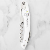 Monogram Niedlich Funny Unicorn Alpaca Llama Kellnermesser (Vorderseite)